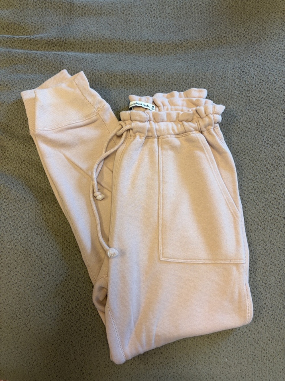 Abercrombie Drawstring jogger Sweatpants - Blush